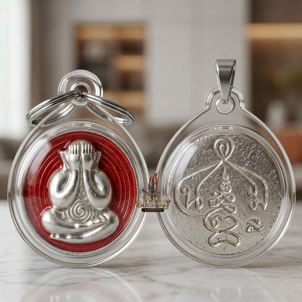 ✨ 🛡️ First-Edition Silver-Plated and Color-Enamelled Bronze Met Kadum Pidta Sacred Amulet – Ultimate Guardian for Extreme Wealth Attraction, Impenetrable Protection, and Business Luck 🛡️ ✨ Thai Blessing Co By RURUECHA
