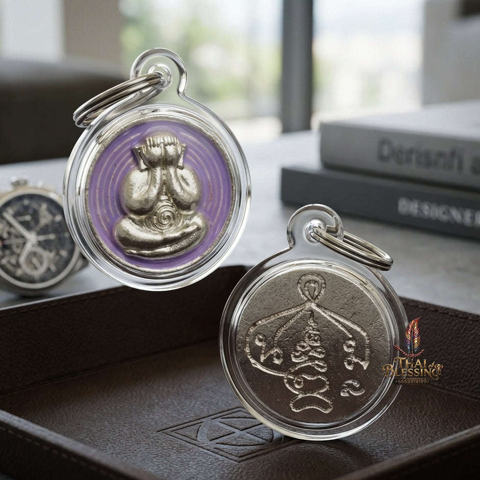 ✨ 🛡️ First-Edition Silver-Plated and Color-Enamelled Bronze Met Kadum Pidta Sacred Amulet – Ultimate Guardian for Extreme Wealth Attraction, Impenetrable Protection, and Business Luck 🛡️ ✨ Thai Blessing Co By RURUECHA