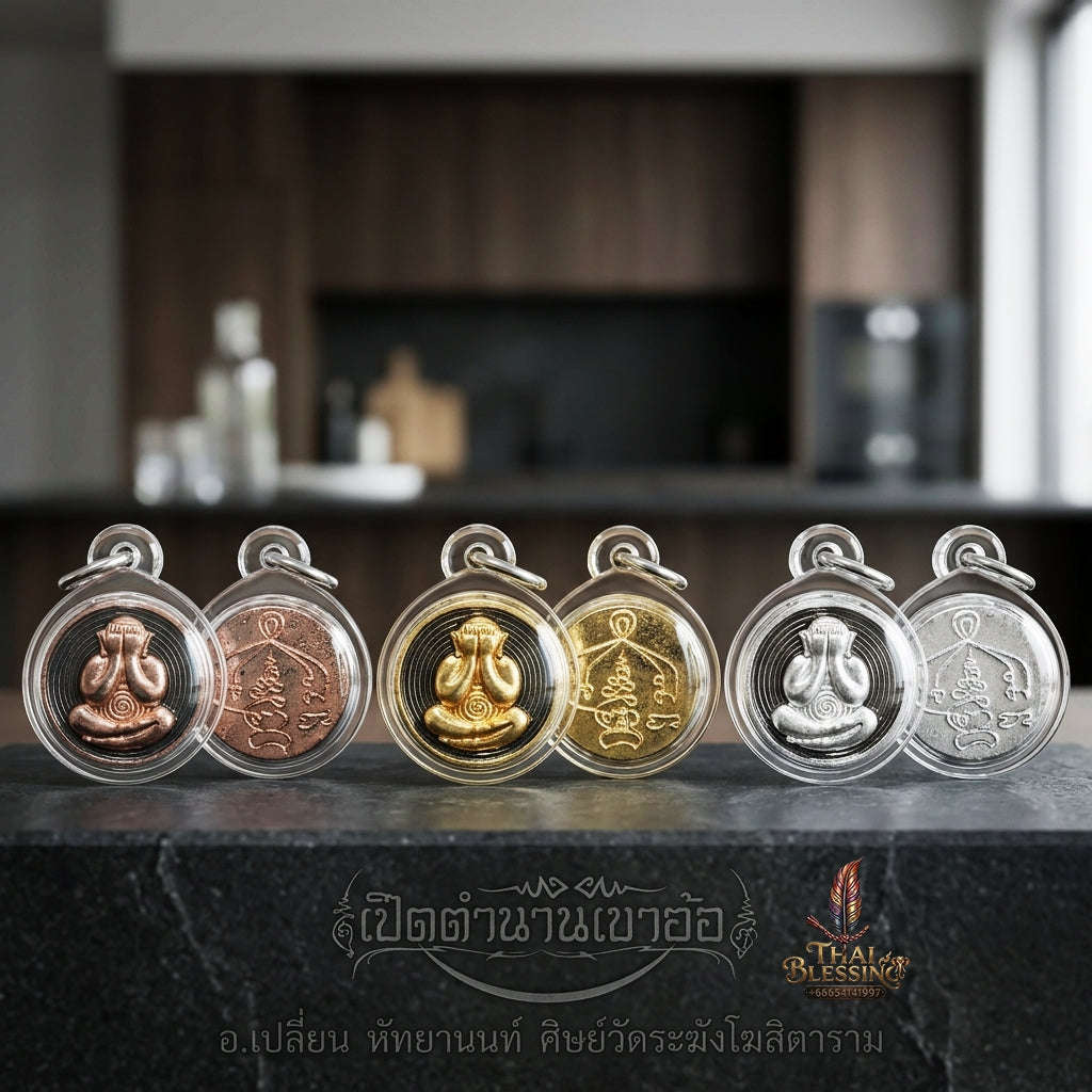 ✨ 🛡️ First-Edition Triple-Set Two-Tone 2K Plated Met Kadum Pidta Sacred Amulets – Ultimate Guardian Trio for Extreme Wealth Attraction, Impenetrable Protection, and Business Luck 🛡️ ✨ Thai Blessing Co By RURUECHA