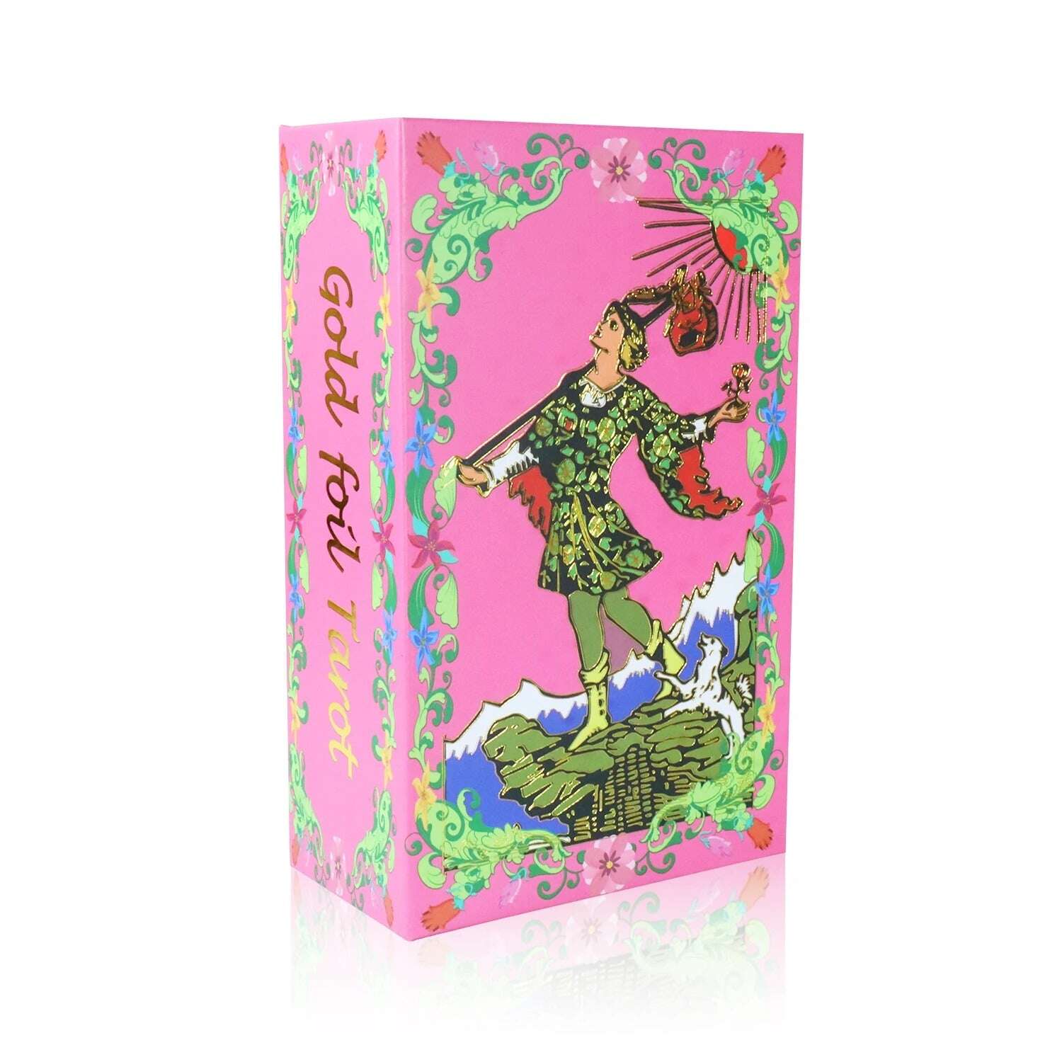 Flower Language Gold Foil Rider Tarot Deck – 78 Durable, Waterproof PET Plastic Cards, 12 x 7 cm