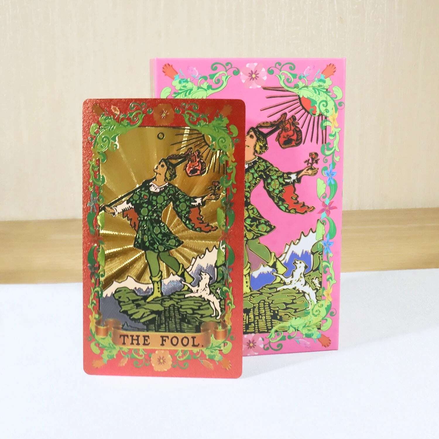 Flower Language Gold Foil Rider Tarot Deck – 78 Durable, Waterproof PET Plastic Cards, 12 x 7 cm