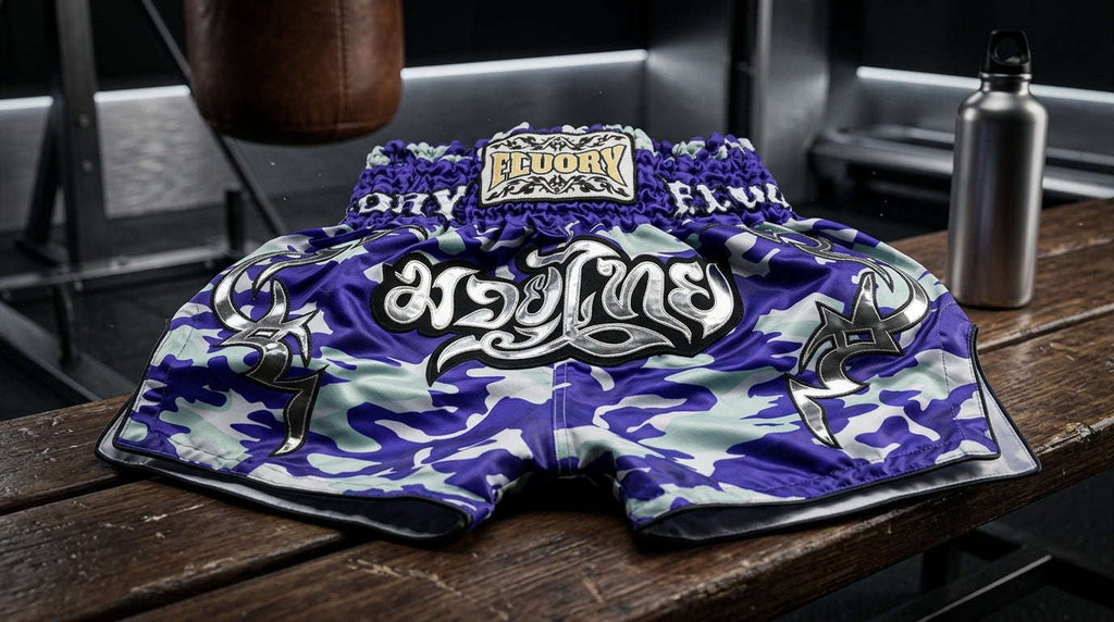 🥊 FLUORY Professional Muay Thai Shorts - High-Performance Polyester Training Trunks for Men, Women & Kids - Quick-Dry Breathable Kickboxing Gear - Advanced Combat Sports Apparel for MMA & Boxing Excellence