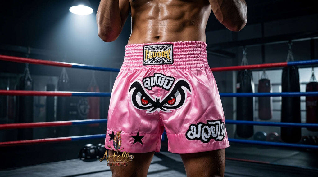 🥊 FLUORY Professional Muay Thai Shorts - High-Performance Polyester Training Trunks for Men, Women & Kids - Quick-Dry Breathable Kickboxing Gear - Advanced Combat Sports Apparel for MMA & Boxing Excellence
