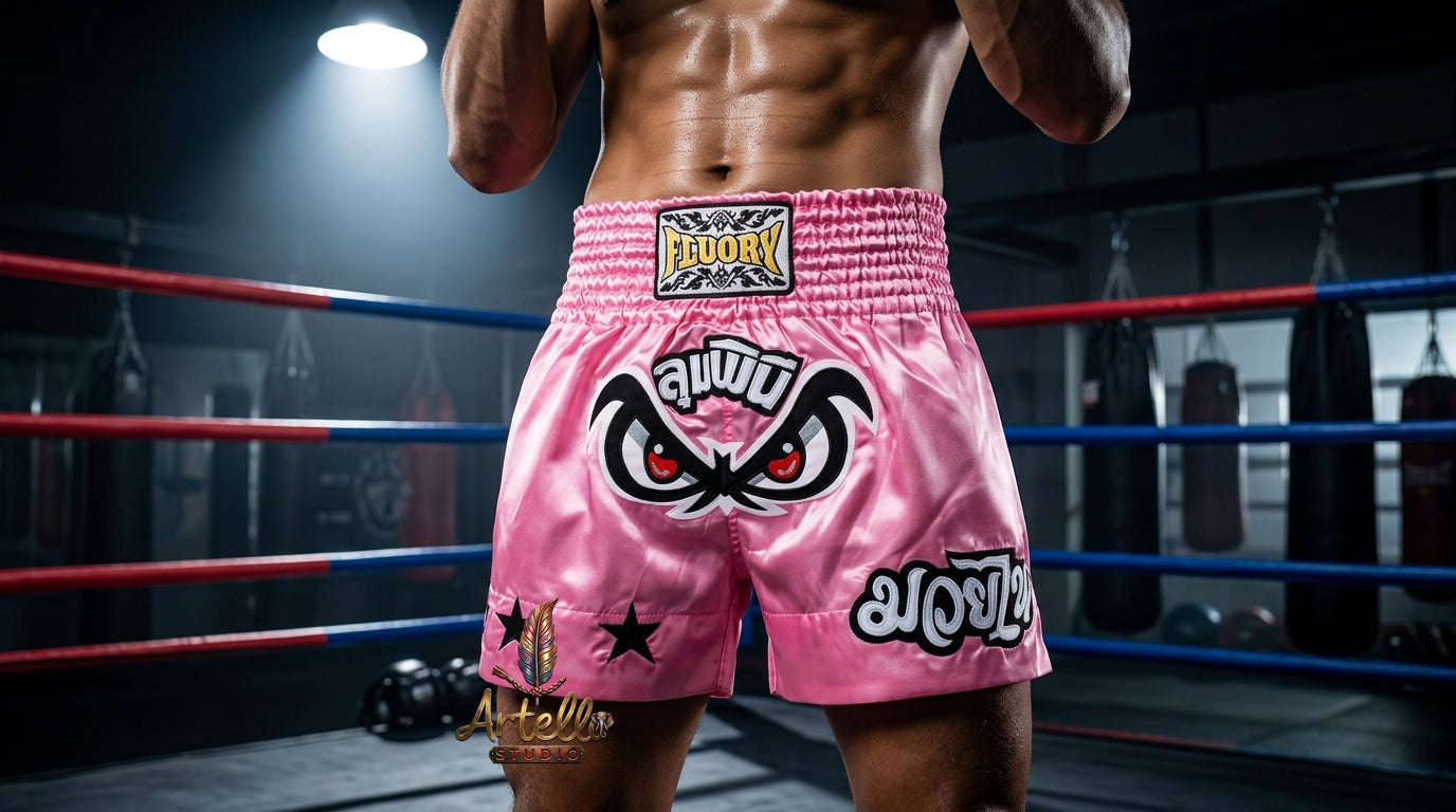 🥊 FLUORY Professional Muay Thai Shorts - High-Performance Polyester Training Trunks for Men, Women & Kids - Quick-Dry Breathable Kickboxing Gear - Advanced Combat Sports Apparel for MMA & Boxing Excellence