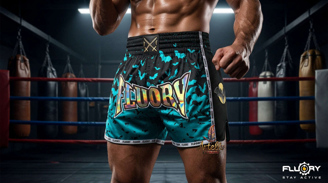 🥊 FLUORY Professional Muay Thai Shorts - High-Performance Polyester Training Trunks for Men, Women & Kids - Quick-Dry Breathable Kickboxing Gear - Advanced Combat Sports Apparel for MMA & Boxing Excellence