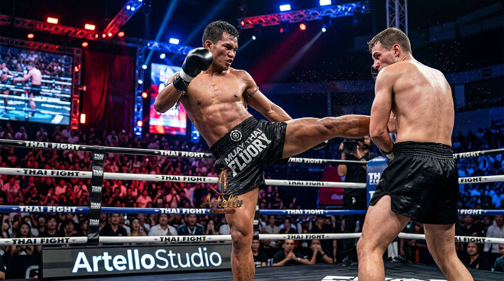🥊 FLUORY Professional Muay Thai Shorts - High-Performance Polyester Training Trunks for Men, Women & Kids - Quick-Dry Breathable Kickboxing Gear - Advanced Combat Sports Apparel for MMA & Boxing Excellence