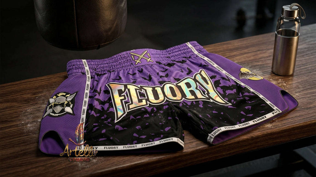 🥊 FLUORY Professional Muay Thai Shorts - High-Performance Polyester Training Trunks for Men, Women & Kids - Quick-Dry Breathable Kickboxing Gear - Advanced Combat Sports Apparel for MMA & Boxing Excellence