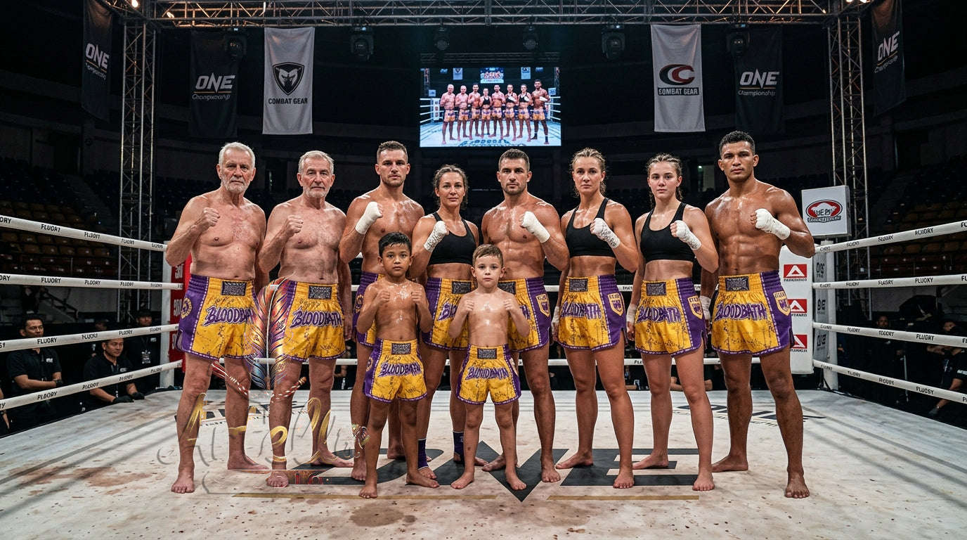🥊 FLUORY Professional Muay Thai Shorts - High-Performance Polyester Training Trunks for Men, Women & Kids - Quick-Dry Breathable Kickboxing Gear - Advanced Combat Sports Apparel for MMA & Boxing Excellence