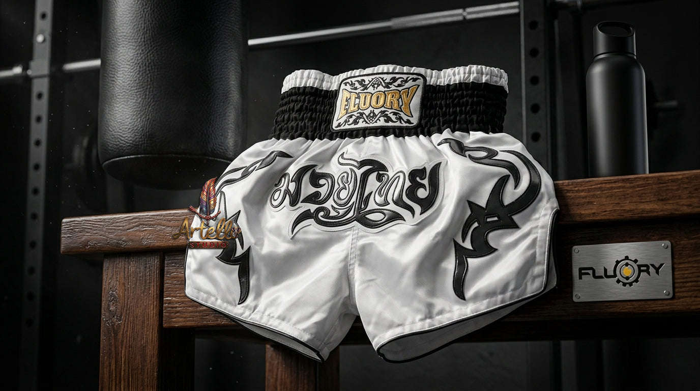 🥊 FLUORY Professional Muay Thai Shorts - High-Performance Polyester Training Trunks for Men, Women & Kids - Quick-Dry Breathable Kickboxing Gear - Advanced Combat Sports Apparel for MMA & Boxing Excellence