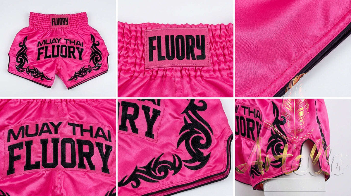 🥊 FLUORY Professional Muay Thai Shorts - High-Performance Polyester Training Trunks for Men, Women & Kids - Quick-Dry Breathable Kickboxing Gear - Advanced Combat Sports Apparel for MMA & Boxing Excellence