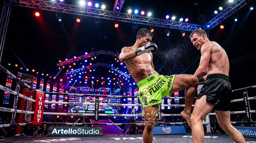 🥊 FLUORY Professional Muay Thai Shorts - High-Performance Polyester Training Trunks for Men, Women & Kids - Quick-Dry Breathable Kickboxing Gear - Advanced Combat Sports Apparel for MMA & Boxing Excellence