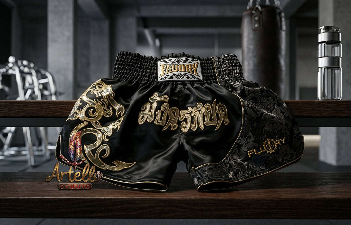 🥊 FLUORY Professional Muay Thai Shorts - High-Performance Polyester Training Trunks for Men, Women & Kids - Quick-Dry Breathable Kickboxing Gear - Advanced Combat Sports Apparel for MMA & Boxing Excellence