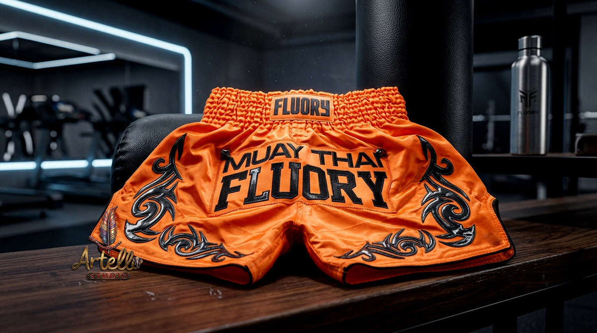 🥊 FLUORY Professional Muay Thai Shorts - High-Performance Polyester Training Trunks for Men, Women & Kids - Quick-Dry Breathable Kickboxing Gear - Advanced Combat Sports Apparel for MMA & Boxing Excellence
