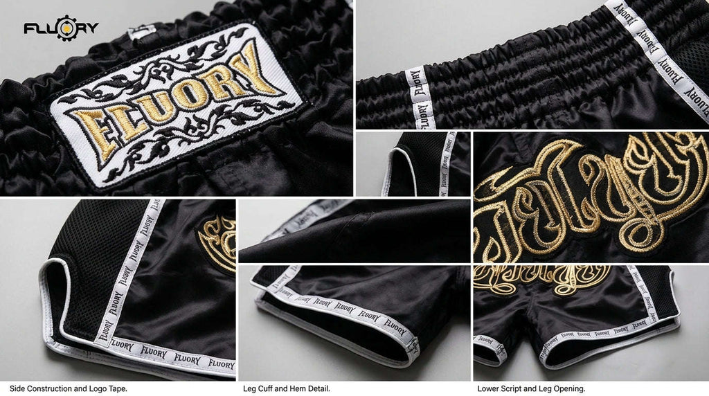 🥊 FLUORY Professional Muay Thai Shorts - High-Performance Polyester Training Trunks for Men, Women & Kids - Quick-Dry Breathable Kickboxing Gear - Advanced Combat Sports Apparel for MMA & Boxing Excellence