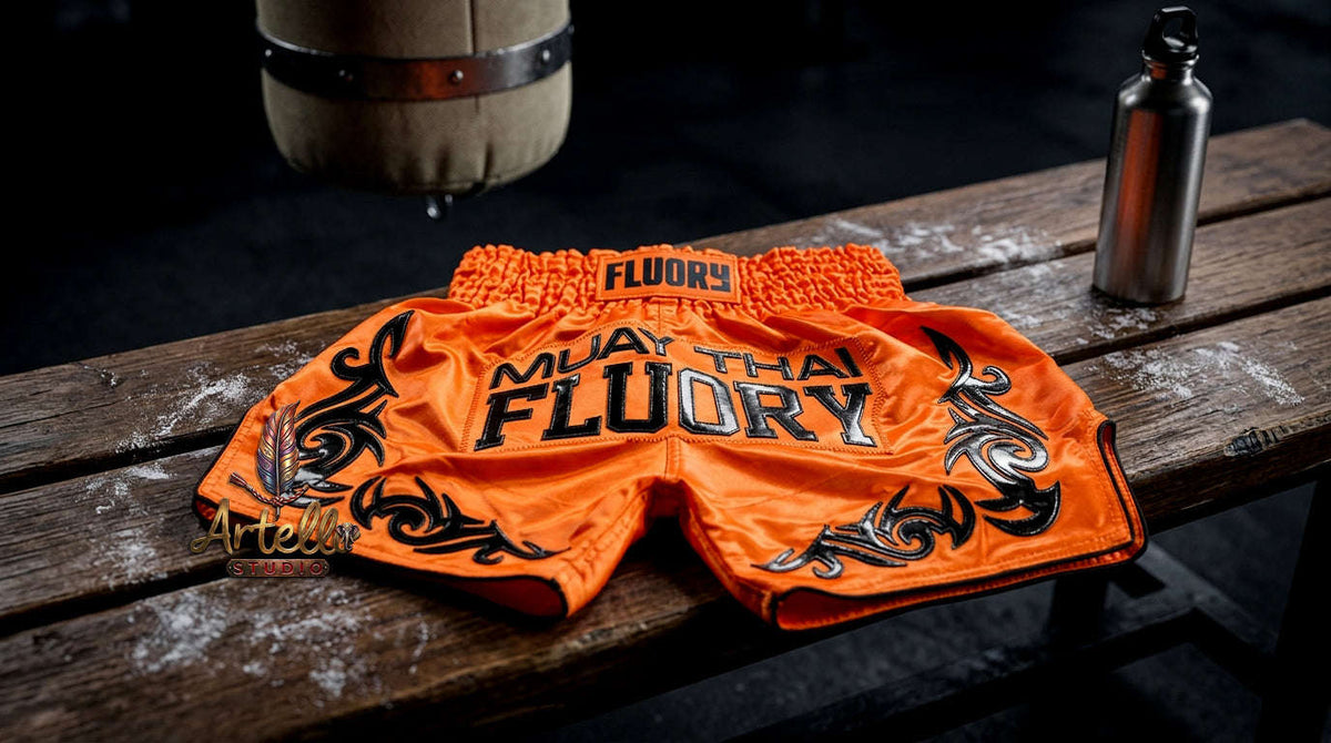 🥊 FLUORY Professional Muay Thai Shorts - High-Performance Polyester Training Trunks for Men, Women & Kids - Quick-Dry Breathable Kickboxing Gear - Advanced Combat Sports Apparel for MMA & Boxing Excellence