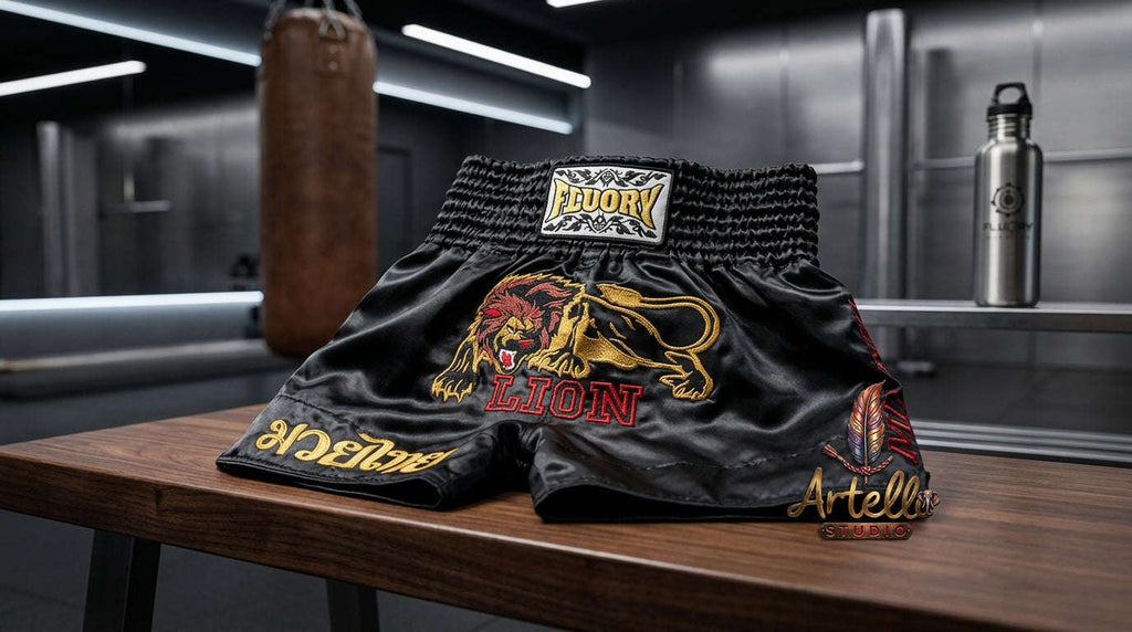 🥊 FLUORY Professional Muay Thai Shorts - High-Performance Polyester Training Trunks for Men, Women & Kids - Quick-Dry Breathable Kickboxing Gear - Advanced Combat Sports Apparel for MMA & Boxing Excellence