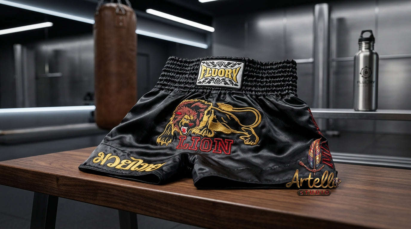 🥊 FLUORY Professional Muay Thai Shorts - High-Performance Polyester Training Trunks for Men, Women & Kids - Quick-Dry Breathable Kickboxing Gear - Advanced Combat Sports Apparel for MMA & Boxing Excellence