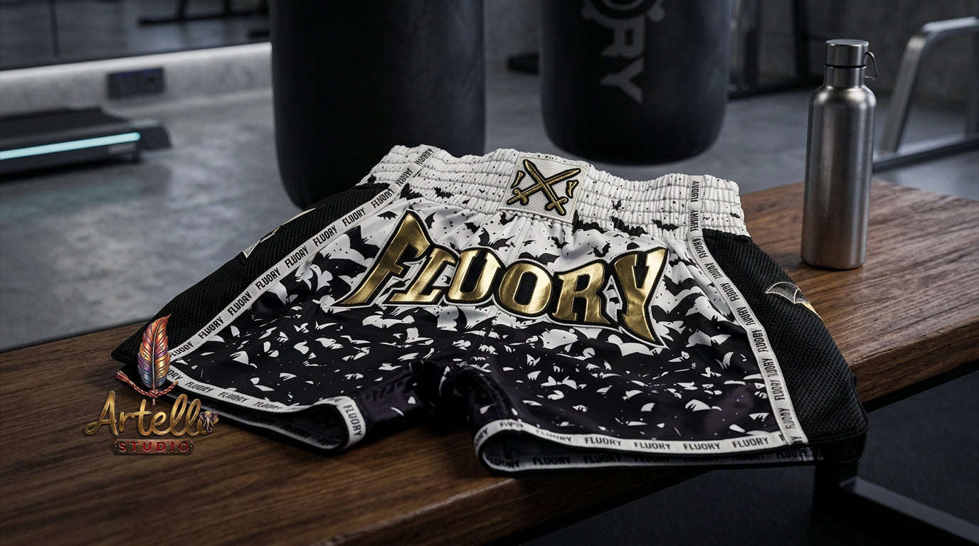 🥊 FLUORY Professional Muay Thai Shorts - High-Performance Polyester Training Trunks for Men, Women & Kids - Quick-Dry Breathable Kickboxing Gear - Advanced Combat Sports Apparel for MMA & Boxing Excellence
