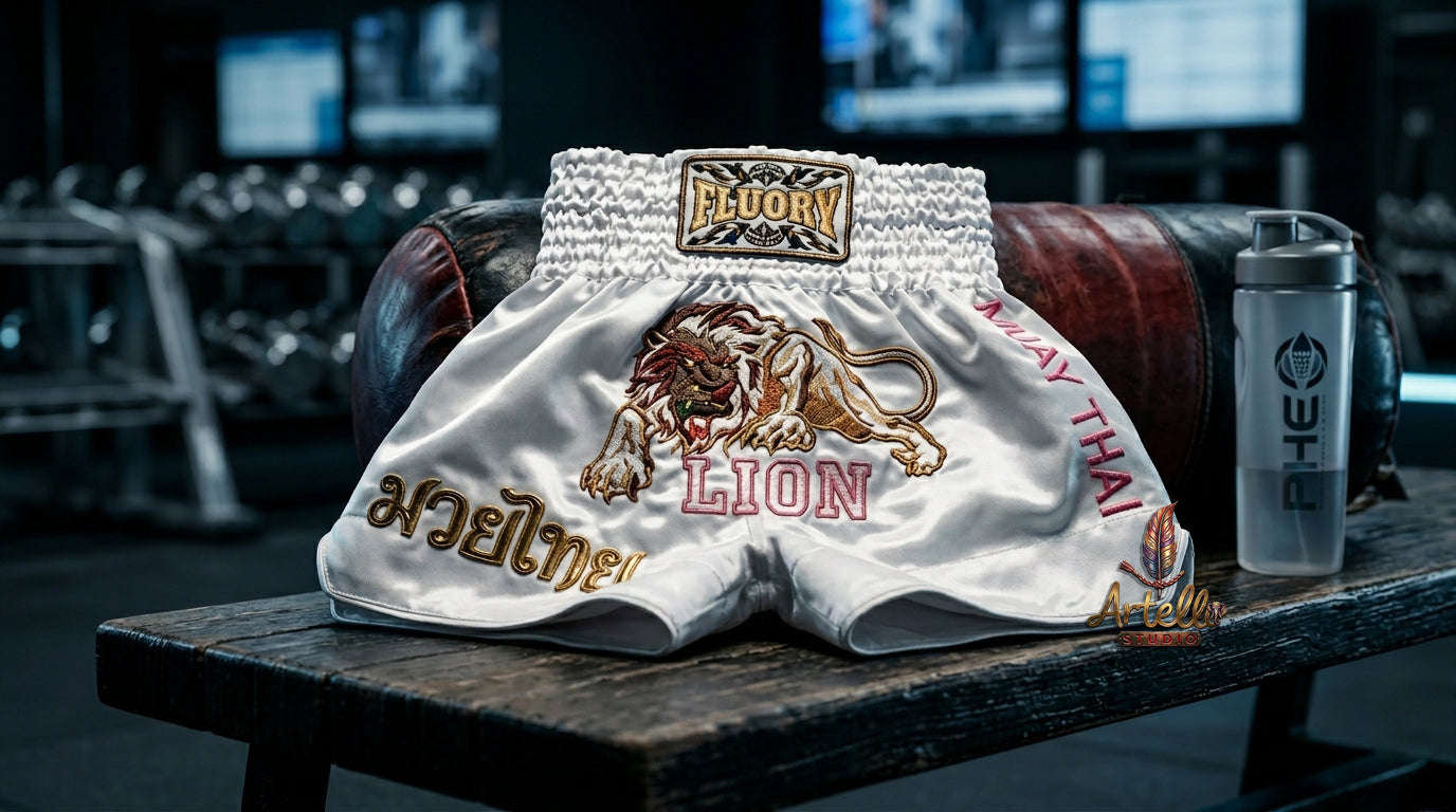 🥊 FLUORY Professional Muay Thai Shorts - High-Performance Polyester Training Trunks for Men, Women & Kids - Quick-Dry Breathable Kickboxing Gear - Advanced Combat Sports Apparel for MMA & Boxing Excellence