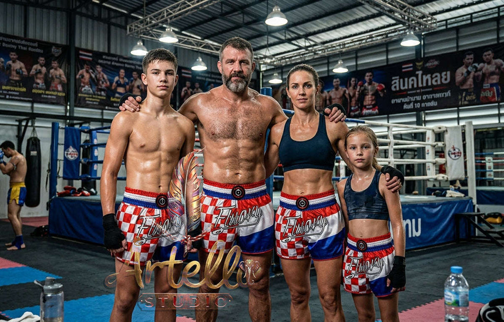 🥊 FLUORY Professional Muay Thai Shorts - High-Performance Polyester Training Trunks for Men, Women & Kids - Quick-Dry Breathable Kickboxing Gear - Advanced Combat Sports Apparel for MMA & Boxing Excellence