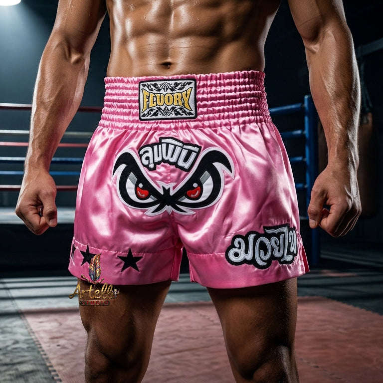 🥊 FLUORY Professional Muay Thai Shorts - High-Performance Polyester Training Trunks for Men, Women & Kids - Quick-Dry Breathable Kickboxing Gear - Advanced Combat Sports Apparel for MMA & Boxing Excellence