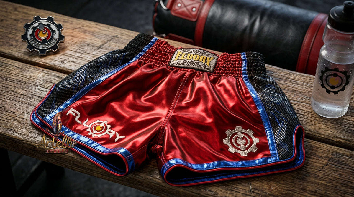 🥊 FLUORY Professional Muay Thai Shorts - High-Performance Polyester Training Trunks for Men, Women & Kids - Quick-Dry Breathable Kickboxing Gear - Advanced Combat Sports Apparel for MMA & Boxing Excellence