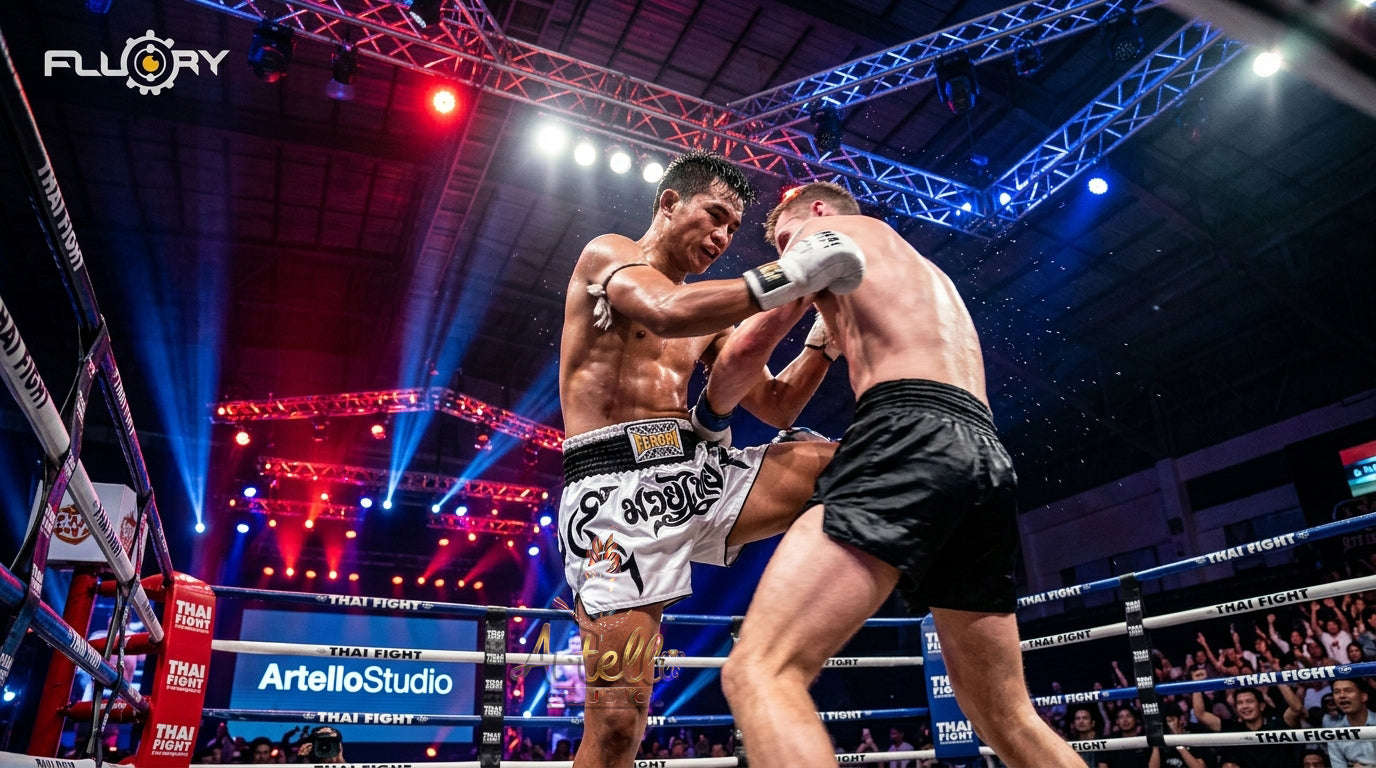 🥊 FLUORY Professional Muay Thai Shorts - High-Performance Polyester Training Trunks for Men, Women & Kids - Quick-Dry Breathable Kickboxing Gear - Advanced Combat Sports Apparel for MMA & Boxing Excellence
