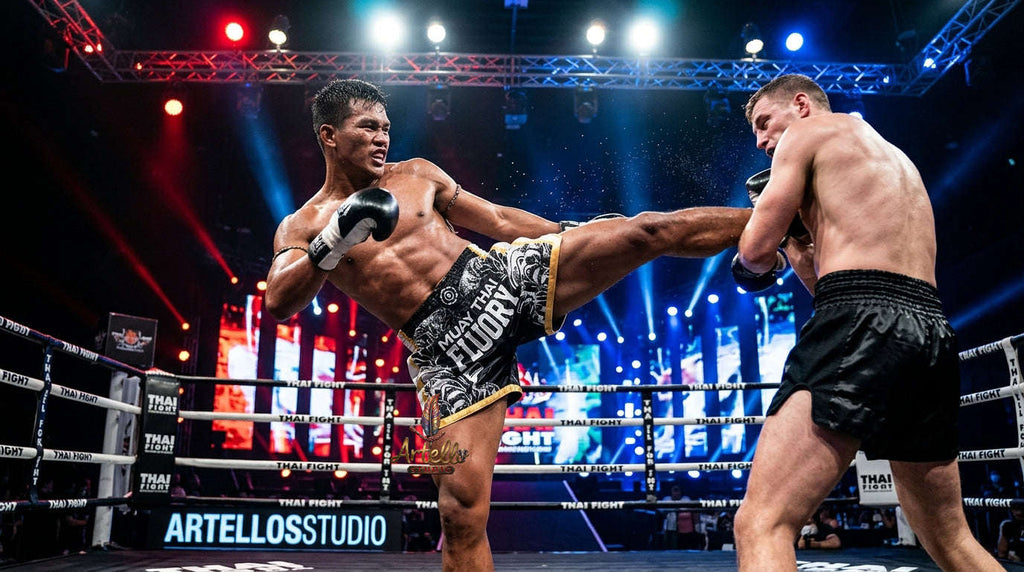 🥊 FLUORY Professional Muay Thai Shorts - High-Performance Polyester Training Trunks for Men, Women & Kids - Quick-Dry Breathable Kickboxing Gear - Advanced Combat Sports Apparel for MMA & Boxing Excellence