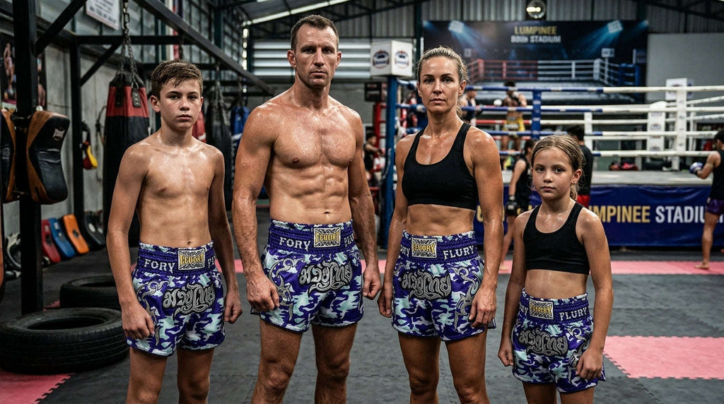 🥊 FLUORY Professional Muay Thai Shorts - High-Performance Polyester Training Trunks for Men, Women & Kids - Quick-Dry Breathable Kickboxing Gear - Advanced Combat Sports Apparel for MMA & Boxing Excellence