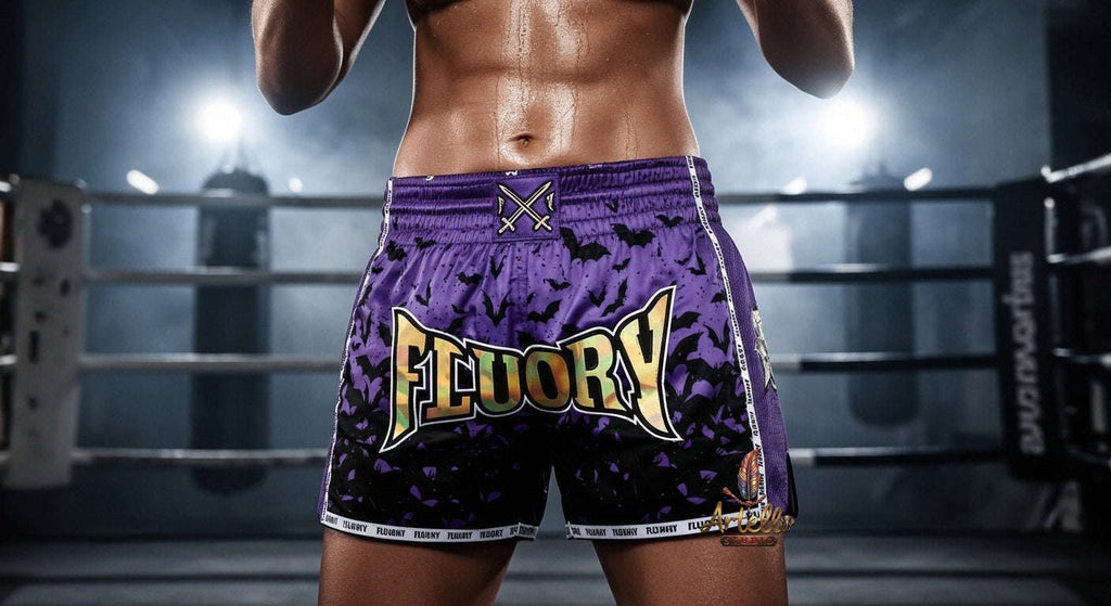 🥊 FLUORY Professional Muay Thai Shorts - High-Performance Polyester Training Trunks for Men, Women & Kids - Quick-Dry Breathable Kickboxing Gear - Advanced Combat Sports Apparel for MMA & Boxing Excellence
