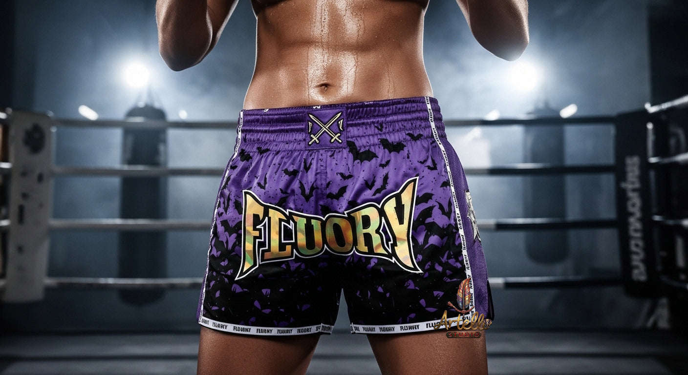 🥊 FLUORY Professional Muay Thai Shorts - High-Performance Polyester Training Trunks for Men, Women & Kids - Quick-Dry Breathable Kickboxing Gear - Advanced Combat Sports Apparel for MMA & Boxing Excellence