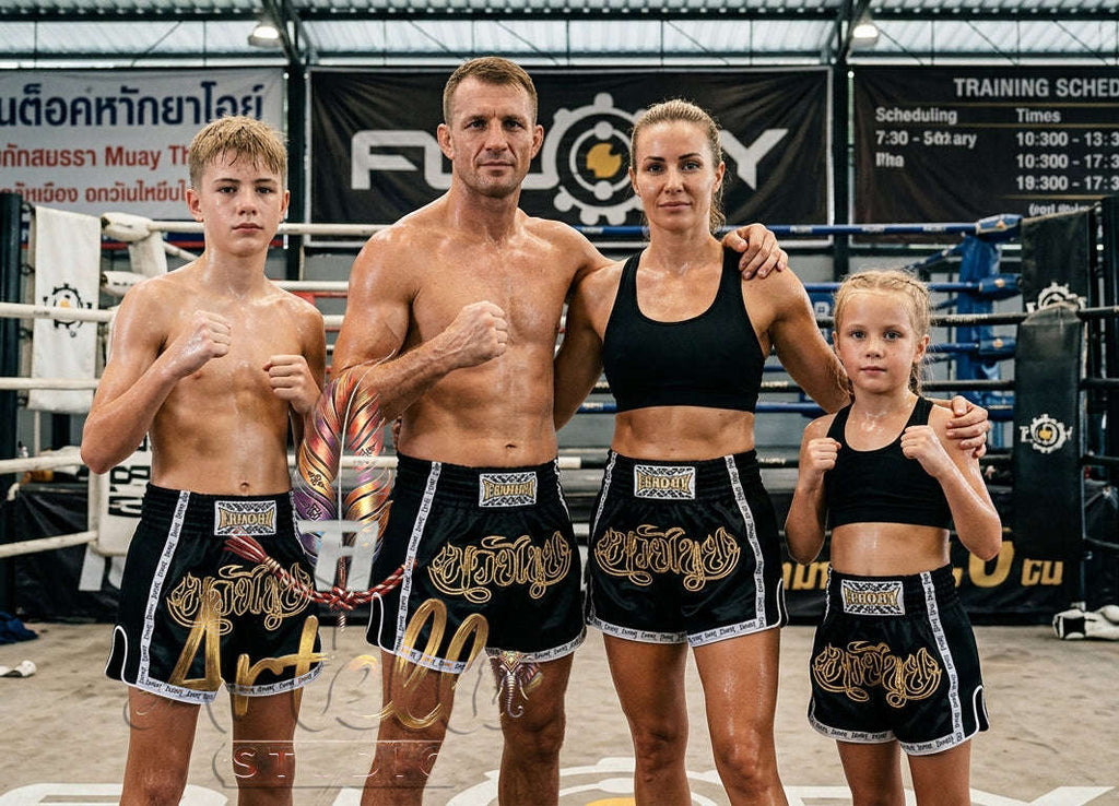 🥊 FLUORY Professional Muay Thai Shorts - High-Performance Polyester Training Trunks for Men, Women & Kids - Quick-Dry Breathable Kickboxing Gear - Advanced Combat Sports Apparel for MMA & Boxing Excellence