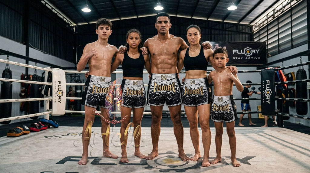 🥊 FLUORY Professional Muay Thai Shorts - High-Performance Polyester Training Trunks for Men, Women & Kids - Quick-Dry Breathable Kickboxing Gear - Advanced Combat Sports Apparel for MMA & Boxing Excellence
