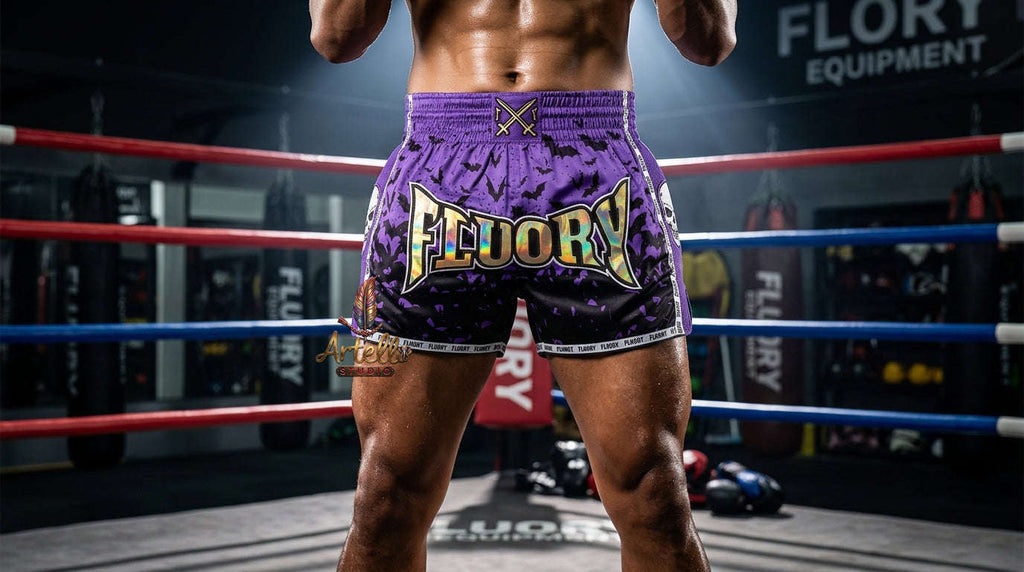 🥊 FLUORY Professional Muay Thai Shorts - High-Performance Polyester Training Trunks for Men, Women & Kids - Quick-Dry Breathable Kickboxing Gear - Advanced Combat Sports Apparel for MMA & Boxing Excellence