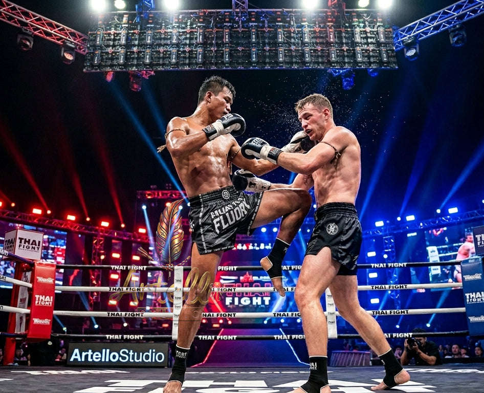 🥊 FLUORY Professional Muay Thai Shorts - High-Performance Polyester Training Trunks for Men, Women & Kids - Quick-Dry Breathable Kickboxing Gear - Advanced Combat Sports Apparel for MMA & Boxing Excellence
