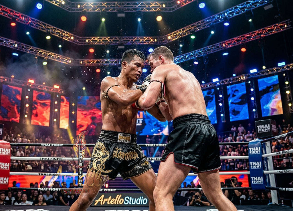 🥊 FLUORY Professional Muay Thai Shorts - High-Performance Polyester Training Trunks for Men, Women & Kids - Quick-Dry Breathable Kickboxing Gear - Advanced Combat Sports Apparel for MMA & Boxing Excellence