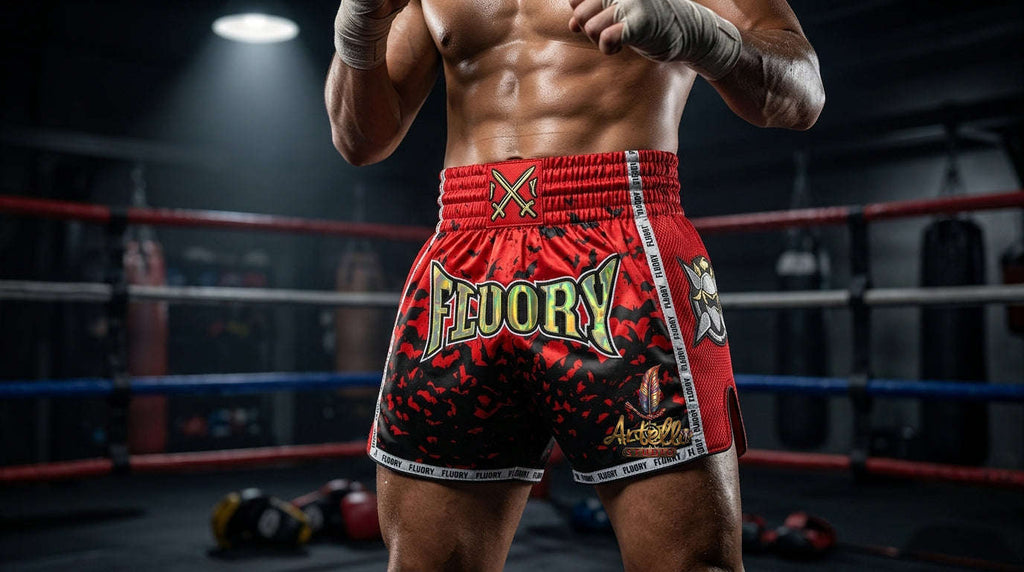 🥊 FLUORY Professional Muay Thai Shorts - High-Performance Polyester Training Trunks for Men, Women & Kids - Quick-Dry Breathable Kickboxing Gear - Advanced Combat Sports Apparel for MMA & Boxing Excellence