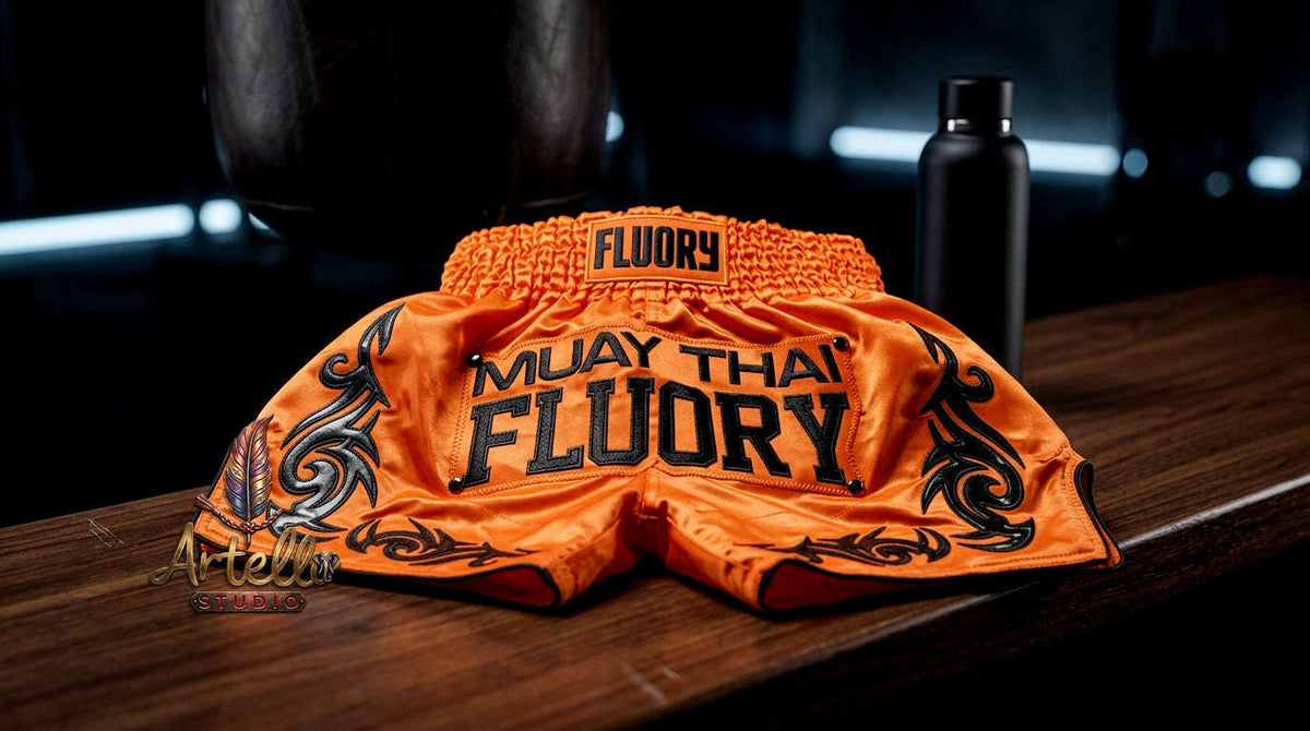🥊 FLUORY Professional Muay Thai Shorts - High-Performance Polyester Training Trunks for Men, Women & Kids - Quick-Dry Breathable Kickboxing Gear - Advanced Combat Sports Apparel for MMA & Boxing Excellence