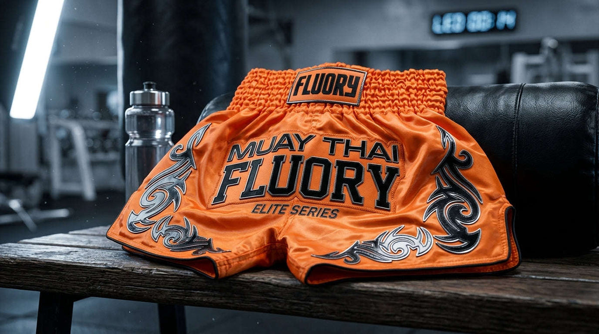 🥊 FLUORY Professional Muay Thai Shorts - High-Performance Polyester Training Trunks for Men, Women & Kids - Quick-Dry Breathable Kickboxing Gear - Advanced Combat Sports Apparel for MMA & Boxing Excellence