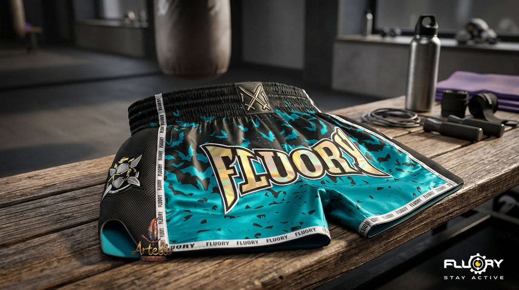 🥊 FLUORY Professional Muay Thai Shorts - High-Performance Polyester Training Trunks for Men, Women & Kids - Quick-Dry Breathable Kickboxing Gear - Advanced Combat Sports Apparel for MMA & Boxing Excellence