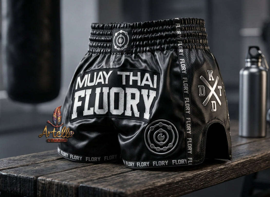 🥊 FLUORY Professional Muay Thai Shorts - High-Performance Polyester Training Trunks for Men, Women & Kids - Quick-Dry Breathable Kickboxing Gear - Advanced Combat Sports Apparel for MMA & Boxing Excellence