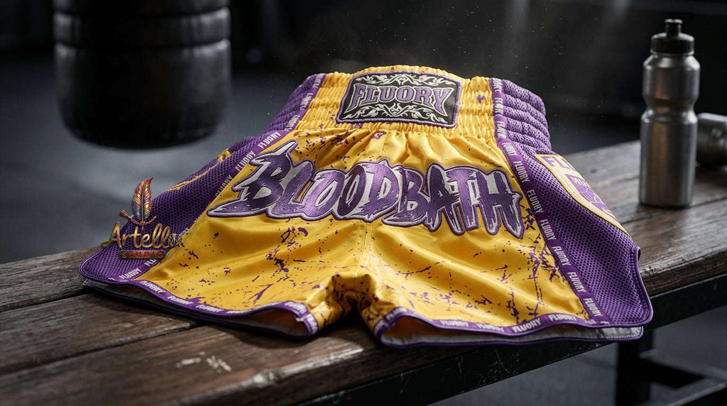 🥊 FLUORY Professional Muay Thai Shorts - High-Performance Polyester Training Trunks for Men, Women & Kids - Quick-Dry Breathable Kickboxing Gear - Advanced Combat Sports Apparel for MMA & Boxing Excellence