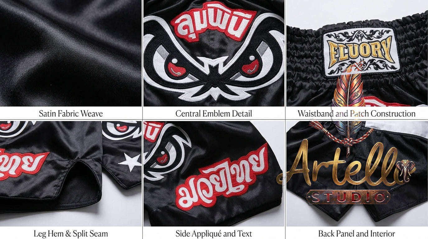 🥊 FLUORY Professional Muay Thai Shorts - High-Performance Polyester Training Trunks for Men, Women & Kids - Quick-Dry Breathable Kickboxing Gear - Advanced Combat Sports Apparel for MMA & Boxing Excellence