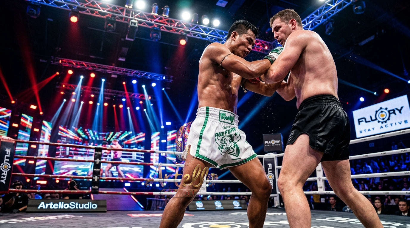 🥊 FLUORY Professional Muay Thai Shorts - High-Performance Polyester Training Trunks for Men, Women & Kids - Quick-Dry Breathable Kickboxing Gear - Advanced Combat Sports Apparel for MMA & Boxing Excellence