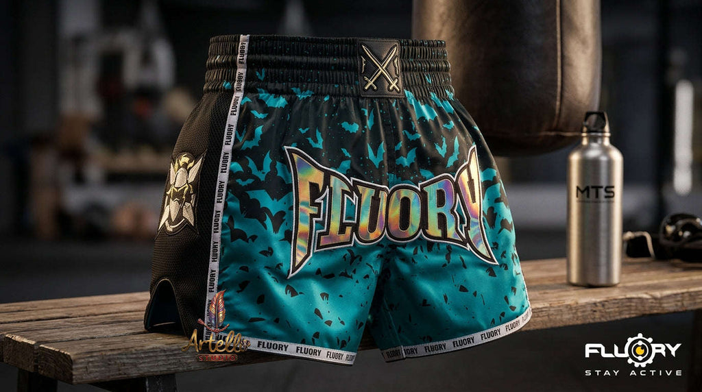 🥊 FLUORY Professional Muay Thai Shorts - High-Performance Polyester Training Trunks for Men, Women & Kids - Quick-Dry Breathable Kickboxing Gear - Advanced Combat Sports Apparel for MMA & Boxing Excellence