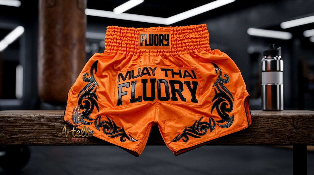 🥊 FLUORY Professional Muay Thai Shorts - High-Performance Polyester Training Trunks for Men, Women & Kids - Quick-Dry Breathable Kickboxing Gear - Advanced Combat Sports Apparel for MMA & Boxing Excellence