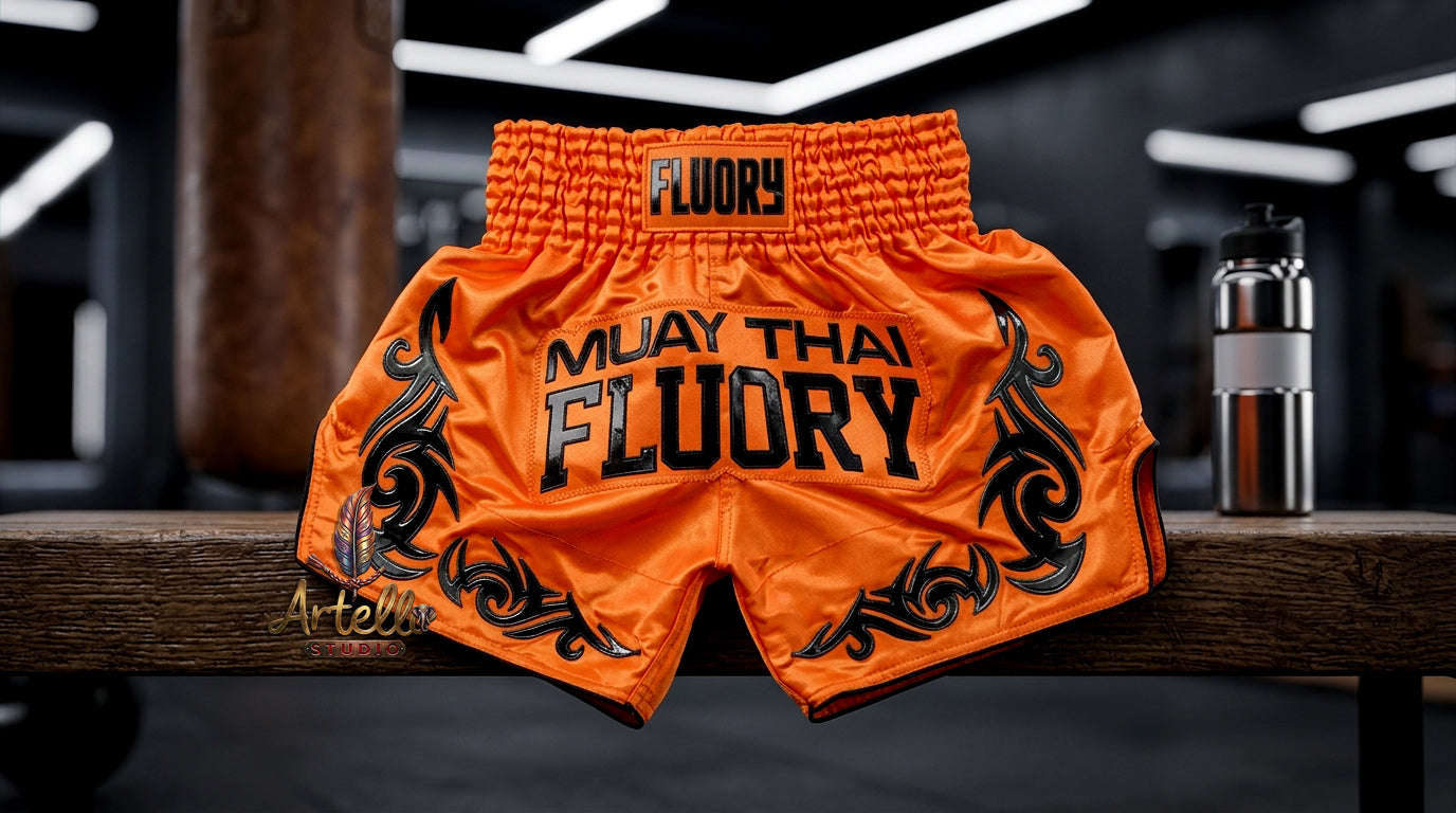 🥊 FLUORY Professional Muay Thai Shorts - High-Performance Polyester Training Trunks for Men, Women & Kids - Quick-Dry Breathable Kickboxing Gear - Advanced Combat Sports Apparel for MMA & Boxing Excellence