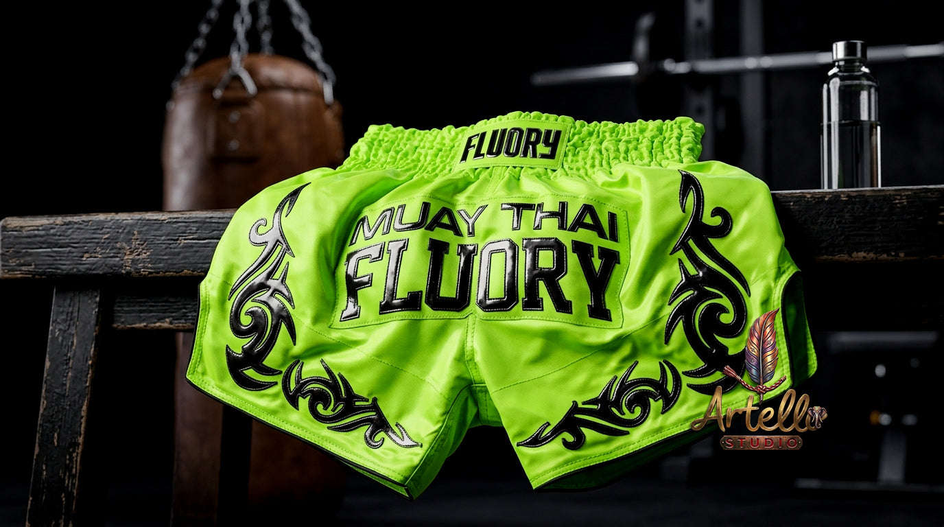🥊 FLUORY Professional Muay Thai Shorts - High-Performance Polyester Training Trunks for Men, Women & Kids - Quick-Dry Breathable Kickboxing Gear - Advanced Combat Sports Apparel for MMA & Boxing Excellence