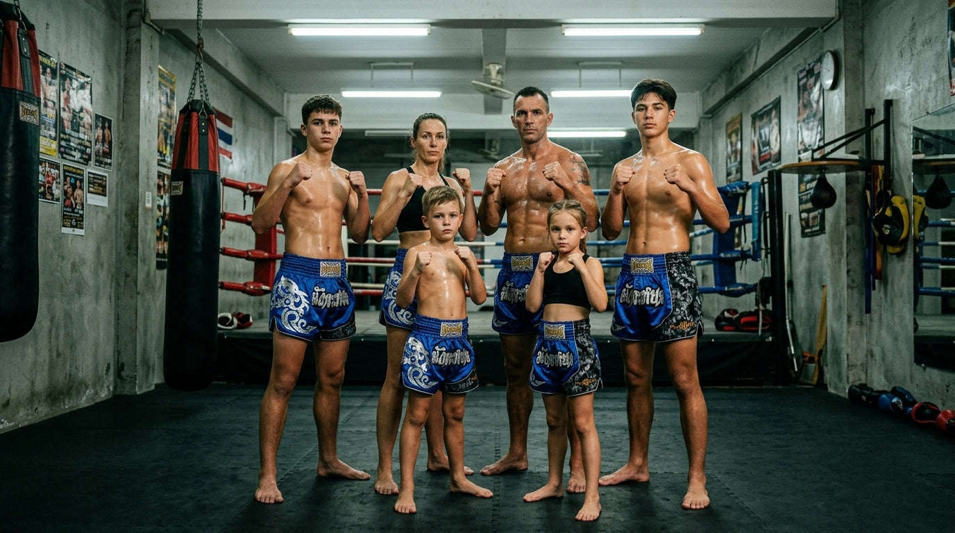 🥊 FLUORY Professional Muay Thai Shorts - High-Performance Polyester Training Trunks for Men, Women & Kids - Quick-Dry Breathable Kickboxing Gear - Advanced Combat Sports Apparel for MMA & Boxing Excellence