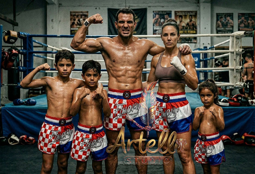 🥊 FLUORY Professional Muay Thai Shorts - High-Performance Polyester Training Trunks for Men, Women & Kids - Quick-Dry Breathable Kickboxing Gear - Advanced Combat Sports Apparel for MMA & Boxing Excellence